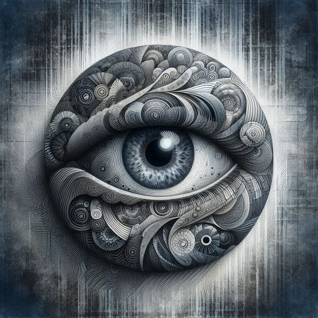 Eine abstrakte Zeichnung von einem Auge als Synonym für eine nachhaltige und dauerhafte Partnerschaft.