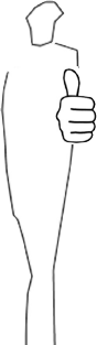Eine Zeichnung von einer Person mit Daumen hoch als Erkennungssymbol von HD-N • Holger Droste Nordhorn.