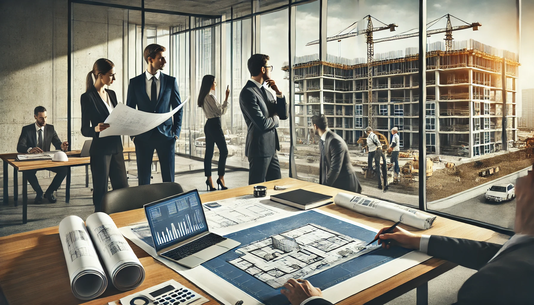 Mitarbeiter planen in einem Büro alle wesentlichen Informationen wie Versorgungszahlen, Hygienerichtlinien und Arbeitsschutzanforderungen.